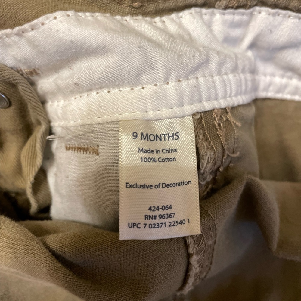 OshKosh B’Gosh Vestback Khaki Overalls 9 Months - Picture 4 of 4